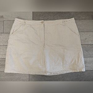 Classic Beige Checkered Women's Skirt